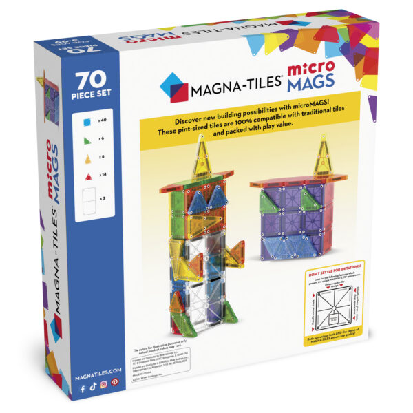 Magnetická stavebnica microMAGS Deluxe Set 70 dielov - Image 8
